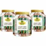 Dhampur Green Sugar Cubes (White & Brown) - 800g Jar,Pack of 3, Sugar Cubes Variety Pack, Quick Dissolving Sugar Cubes