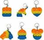Bharja Multicolor Silicone Push Keychain, Bubble Squeeze Anti-Stress Toys Pendant For Old