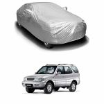 Oshotto/Recaro Spyro Silver Anti Reflective, dustproof and Water Proof Car Body Cover with Mirror Pockets Compatible with Tata Safari