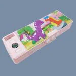 PARTEET Dual Side Password Protected Multi Purpose Dino Theme Printed Pencil Box for Kids(Assorted)