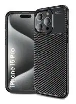Golden Sand for Apple iPhone 15 Pro Back Cover Drop Tested Shock Proof Slim Armor Aramid Carbon Fibre Rugged TPU Case for Apple iPhone 15 Pro, Black