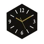PROCLOCK Acrylic Hexagonal Analog Designer Wall Clock For Living Room And Bed Room Black