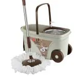 Kleeno Deluxe Spin Mop Bucket Max Clean with Soap Dispenser, Beige