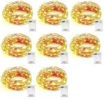 LTETTES Warm White Battery Powered LED Copper String Fairy Light 8.5 cm and 30 Lights (Pack of 8)