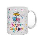 Indigifts White Love Better Together Quote Printed Coffee Mug Valentine Gift 330 ml