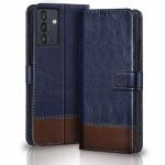 MobiclonicsDual Colour Flip Cover for Samsung Galaxy F13 - Blue&Coffee