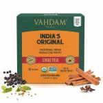 VAHDAM, Organic Strong Masala Chai Tea | 15 Pyramid Tea Bags | Black tea, Cardamom, Cinnamon, Cloves & Black Pepper | Real & Whole Ingredients, USDA Certified