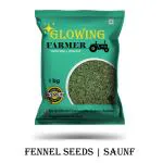 GLOWING FARMER Fennel Seeds 1kg | Hari Saunf | Sonf | Whole Spices 1000g