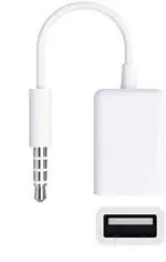 ASTOUND 3.5Mm Aux To Usb 2.0 Female Converter Cable, White