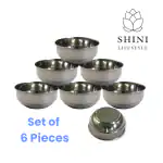 SHINI LIFESTYLE Steel katori Heavy Gauge Bowl Wati Set, Katori, curry bowl Stainless Steel Vegetable Bowl (Silver, Pack of 6)