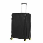 EUME Nomad Check-in Large 76 Cm Luggage Trolley Bags for Travel |Polypropylene (PP) 8 SilentRun Wheels Suitcase ( Charcoal Black)