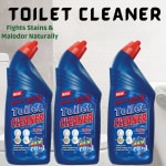 BLISS & BLUSH Toilet Cleaner blue 1500ml with Extra Long Handle, 100% Natural Pumice Toilet Brush for Household Cleaning, Hard Water Cleaner Remover for Toilet,