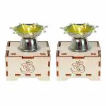 Solarbasket Battery Operated Light Stainless Steel Gifting Diva For Pooja,LED Wicks Jyoti Aarti Niranjan/Deepak
