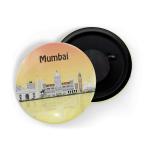 Dhcrafts Multicolor Metal Mumbai Printed Fridge Magnet, 5.8 Cm