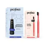 Perfora Electric Toothbrush 001 & Smart Dental Flosser | Sonic & Automatic Smart Power Toothbrush For Dental Hygiene | Set of 2 | Spicy Coral