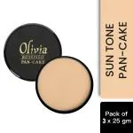 Olivia 100% Waterproof Pan Cake Sun Tone Makeup Concealer 25g, Shade No.27 - Pack of 3