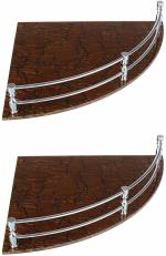 Flaner 9X9 Inch Wall Mounted Bathroom Corner Shelves/Corner Shelf/Corner Stand Acrylic Wall Shelf (No. Of Shelves - 2, Brown)