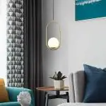 DesiDiya Golden Yellow Hanging Ceiling Pendant Light, for Bedroom, Living Room, Over The Dining Table, Hotels, Malls (Capsule Hanging, Bulb Not Included)