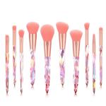 STUNHUB Makeup Brushes 10PCS Crystal Handle Makeup Brush Set, Premium Synthetic Bristles Cosmetic Brush for Powder Foundation Blush Concealer Blending Eyeshadow Eyeliner Make Up