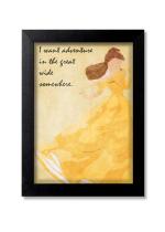 Blue Nexus Disney Princess Quotes Wall Poster with Wall Frame Room Art Painting Collection A4 size 10x13