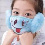 ZURU BUNCH Reusable and Washable Cotton Teddy Face Mask for Kids with Warm Earmuffs For 2 to 12 year
