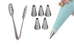 First Front Stainless Steel Momo Tong with Cake Decorating 6 Pcs Nozzle and Multicolour, Pack of 2