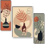 SAF Flower pot modern art UV textured self adeshive Pack of 3 (Multicolor)