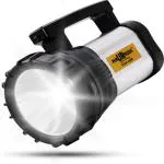Pick Ur Needs Long Range 100w Metal Rechargeable Waterproof Bright Led Torch Light Laser Long Range Distance High Power Search Light Kisan Rechargable 10 hrs Torch Emergency Light (Black Silver)