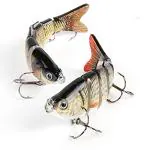 PROBEROS Fishing Baits, 2 Pack 6 Segments Lifelike Multi-Jointed Swimbait, Height Quality Hard Bait Fishing Hooks with High Carbon Steel Tackle 6# (10cm/19g)