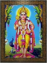 Indianara LORD MURUGAN (1657) Digital Reprint 13 inch x 10.6 inch Painting (With Frame)