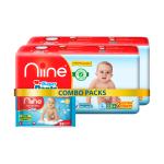 Niine Combo of Baby Diaper Pants Large (L) Size (9-14 KG) 60 Pants and Biodegradable Baby Wipes with lid 20 Wipes