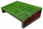 TOEHITZ Wooden Under Desk Table Office Footrest with Artificial Grass - Brown