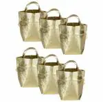 SATYAM KRAFT Non Woven Fabric Paper Bag With Handle (Pack of 6) (Golden)