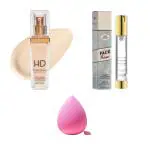 SRNM Professional Waterproof Long Lasting Makeup Setting Skin Base HD Foundation and Face Primner With Blender For Women