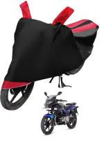 Auto Hub Bike Cover for Bajaj Pulsar 220F , Dustproof UV Protection water resistant Custom Fit Cover-(Black-Red)