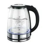 Pringle Classy 1.8L, 1500W, Borosilicate Glass Electric Kettle With Led Illumination, Silver Black