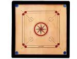Rkp Brown Wooden, Nylon Bareera Sports Round Pocket Carrom Board With Coins, Striker And Carrom Powder, 26 X 26 Inch