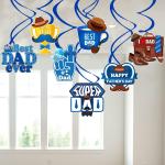 Zyozique Father's Day Decorations Swirls Hanging - Happy Fathers Day Decorations | Father's Day Decorations for Home Garden | Father's Day Party Supplies (7 Pcs)