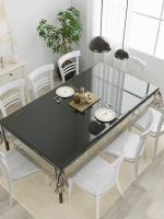 The Home Story 8 Seater Dining Table Cover; 60x90 Inches or 150x225 Cms; Material - PVC; Anti Slip; Transparent Brown Border