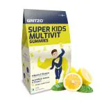 Gritzo Super Multivitamin Gummies for Kids (Natural Lemon Flavour, 60 Gummies) with 11 Vitamins & Minerals | No Artificial Flavour | Gluten Free
