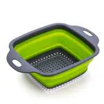 KajKin Silicone Square Folding Drain 1 Pcs, Food Strainer, Collapsible Colander
