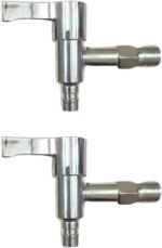 BATHFAX Torrent Zinc Alloy Wall Mounted Washing Machine Nozzle Bib Cock - Pack of 2 Bib Tap Faucet (Wall Mount Installation Type)