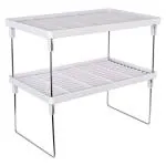 Appeasy White Plastic Foldable Cabinet Shelf Rack-Cupboard, Plate, Dish, Counter Andpantry Organizer