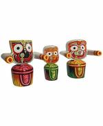 Zoltamulata Lord Jagannath Balabhadra Subhadra Paper Figurine for Pooja and Gift (30.5 L x 12.7 W x 20.3 H cm)