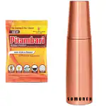 SOMONEX Copper Charge 1000 Copper Water Bottle 1 litre, 1 Piece, Copper bottle | Leak Proof | Office Bottle | Gym water Bottle copper | Yoga Bottle | Travel tamba Bottle