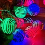 Glimmer Lightings Spiral Ball String Light Made In India For Home Decor Festival Party Diwali Christmas Decoration- Multicolour