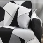 PENTHOOM Elastic Sofa Square Cushion Covers| Pillow Cover(Pack of 6) Grey Black Rock