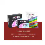 Kadam Fabric Dye Colour, Shade No 20 Red Maroon 50g Pack of 10 Single Color Pouches ,Includes Color Fixer ,Kadam Pakka Rang