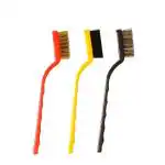 ANSHEZ Set of 3 Pcs Mini Wire Brush Brass, Nylon, Steel Bristles Tool Kit for Cleaning Gas, Stove, Car, Bike Multipurpose Cleaning (1Set )