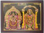 7 Hills Store Balaji Padmavati religious photo in wooden frame (9 Inch x 12 Inch),Wood,Wall Mount